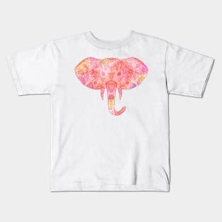 Floral Mandala Elephant Kids T-Shirt